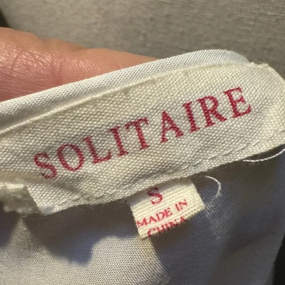 Solitaire White Blouse with Colorful Embroidery, S-M - Picture 5 of 5
